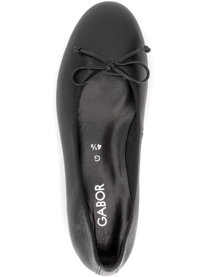 Ballerines  en cuir lisse Noir Noir - Kiabi