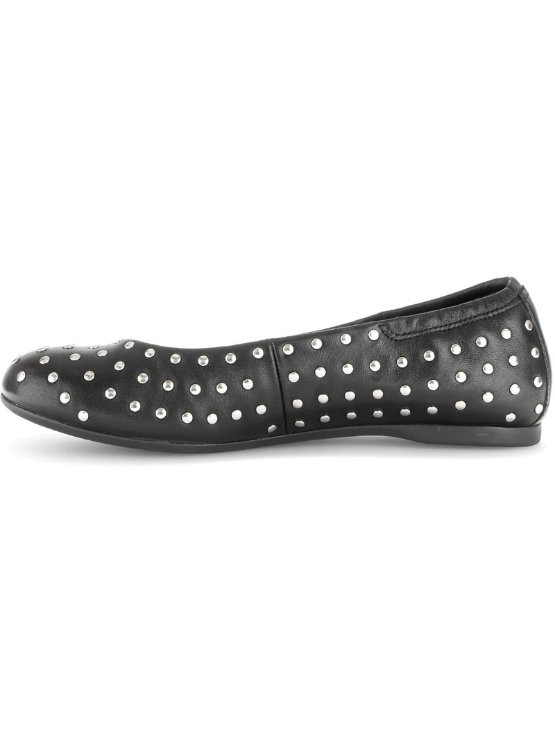 Ballerines  en cuir lisse Noir Noir - Kiabi