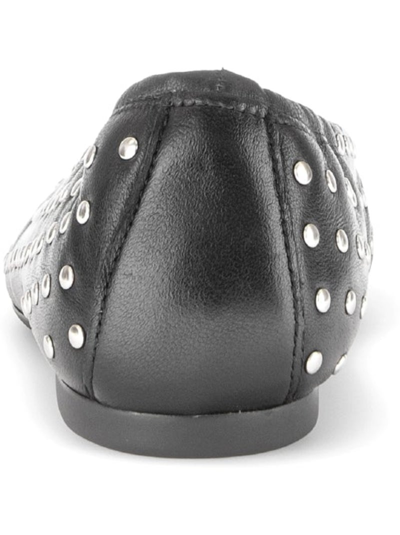 Ballerines  en cuir lisse Noir Noir - Kiabi