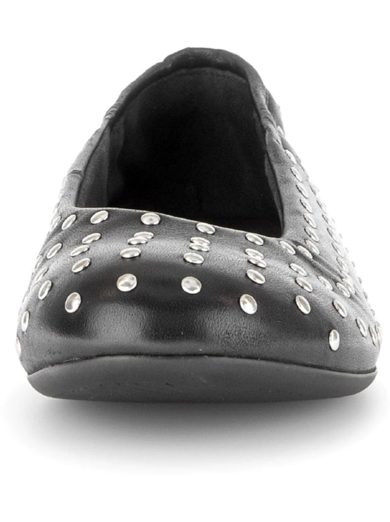 Ballerines  en cuir lisse Noir Noir - Kiabi