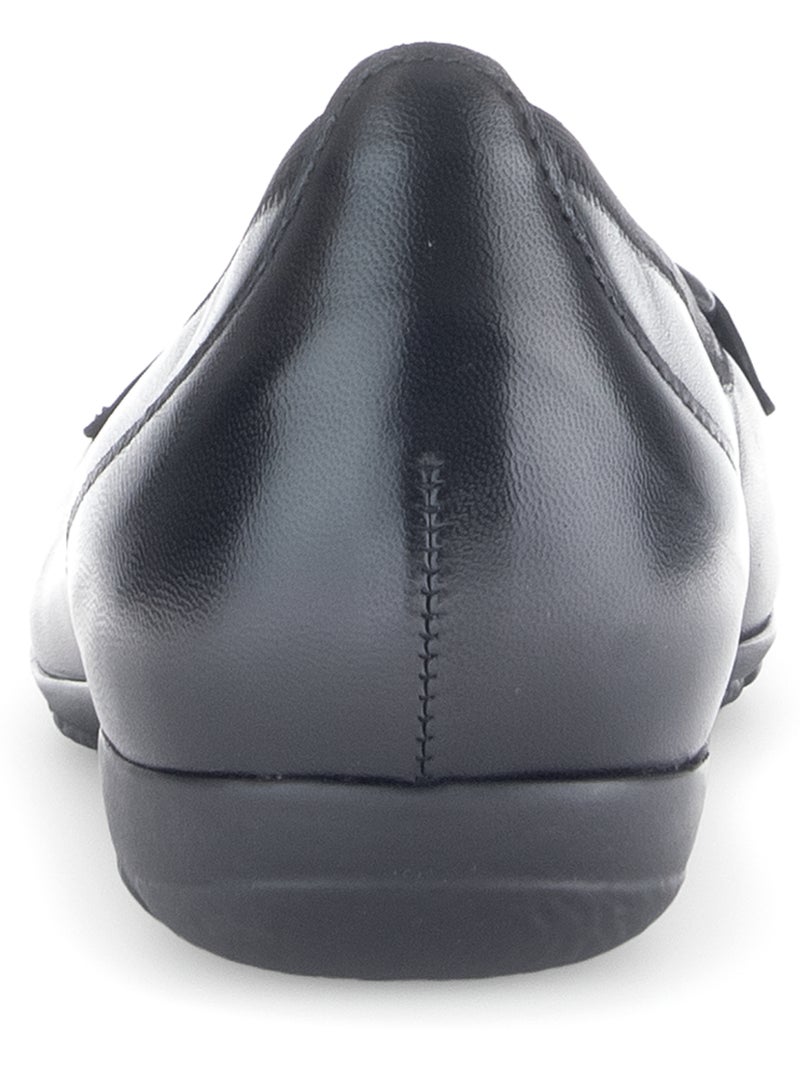 Ballerines  en cuir lisse Noir Noir - Kiabi