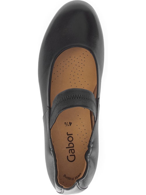 Ballerines  en cuir lisse - Kiabi