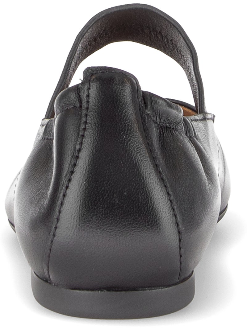 Ballerines  en cuir lisse Noir Noir - Kiabi