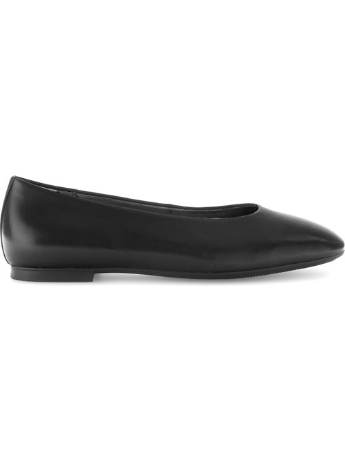 Ballerines  en cuir lisse - Kiabi