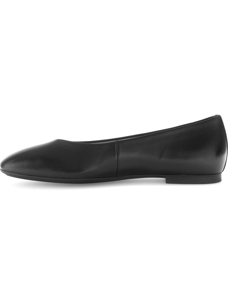 Ballerines  en cuir lisse Noir Noir - Kiabi