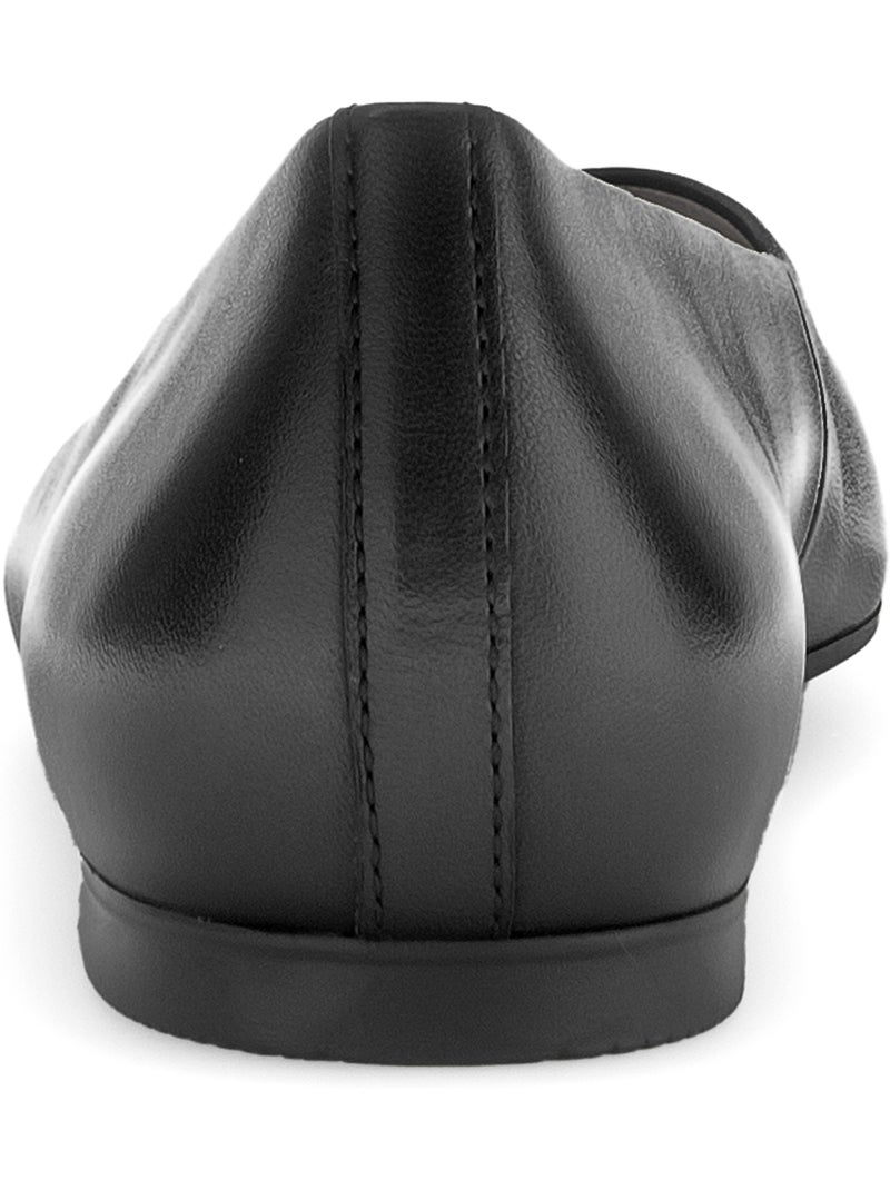 Ballerines  en cuir lisse Noir Noir - Kiabi