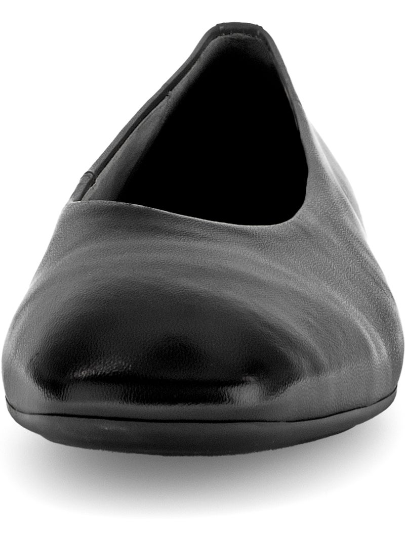 Ballerines  en cuir lisse Noir Noir - Kiabi