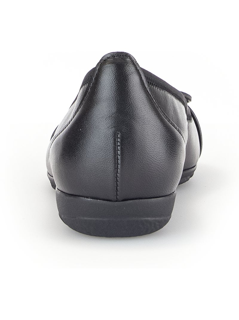 Ballerines  en cuir lisse Noir Noir - Kiabi