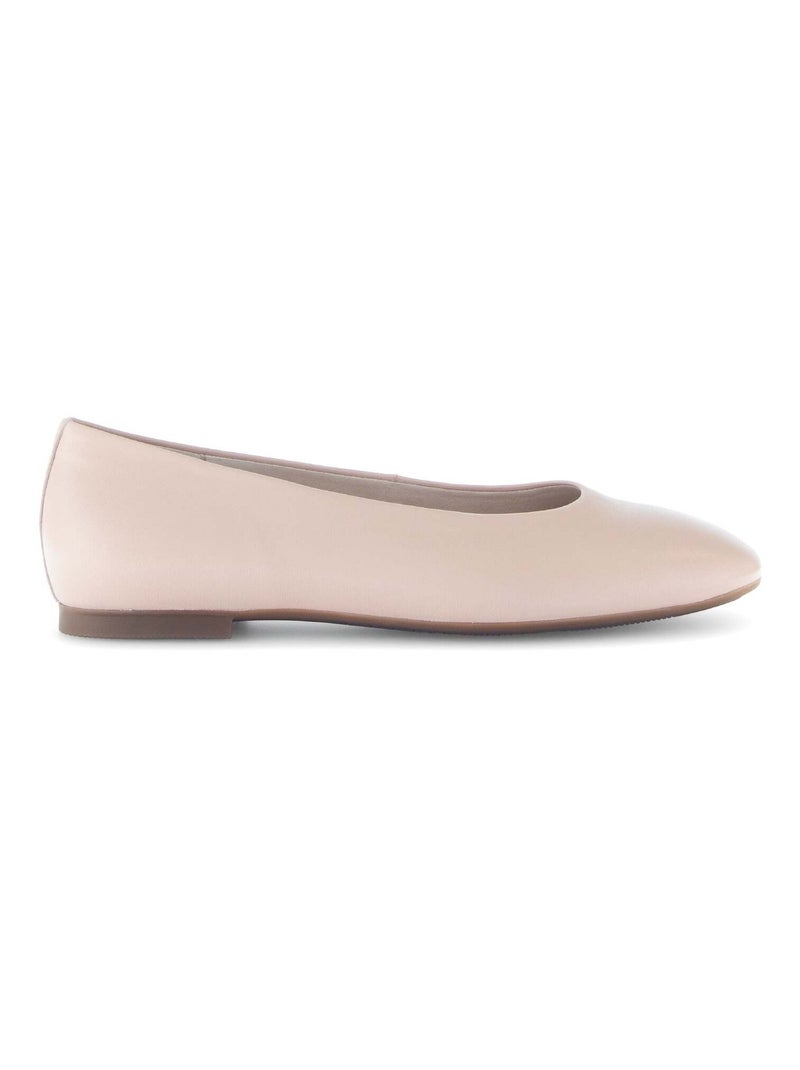 Ballerines  en cuir lisse Rose - Kiabi
