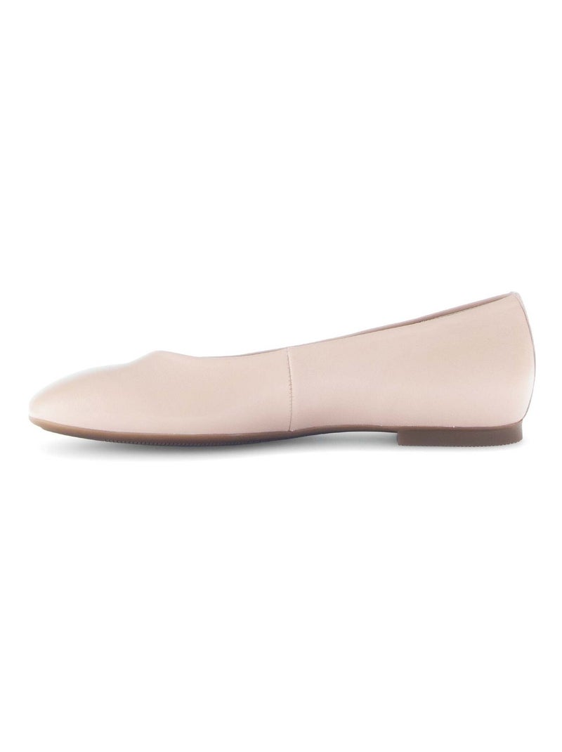 Ballerines  en cuir lisse Rose - Kiabi
