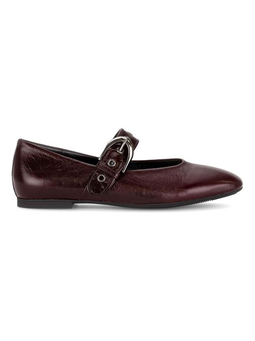Ballerines  en cuir lisse - Kiabi