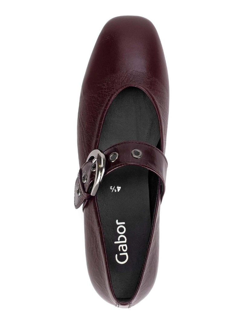 Ballerines  en cuir lisse Rouge - Kiabi