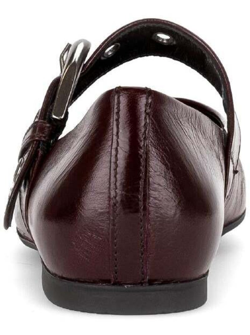 Ballerines  en cuir lisse Rouge - Kiabi