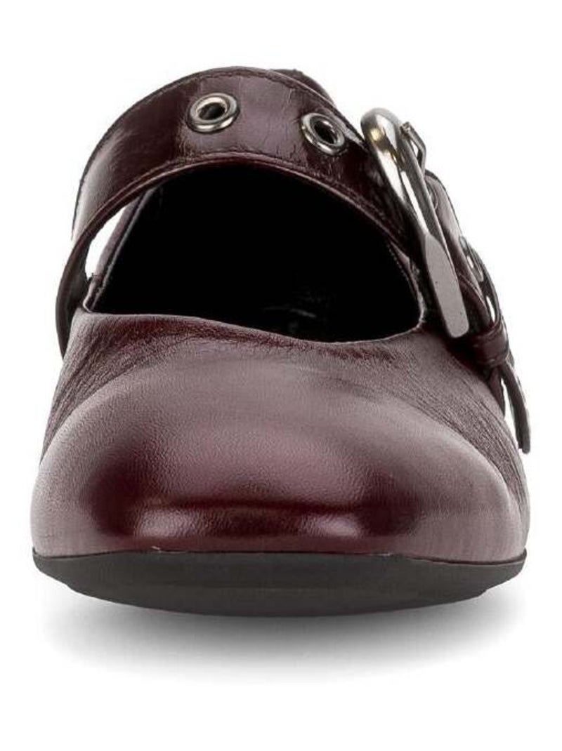 Ballerines  en cuir lisse Rouge - Kiabi