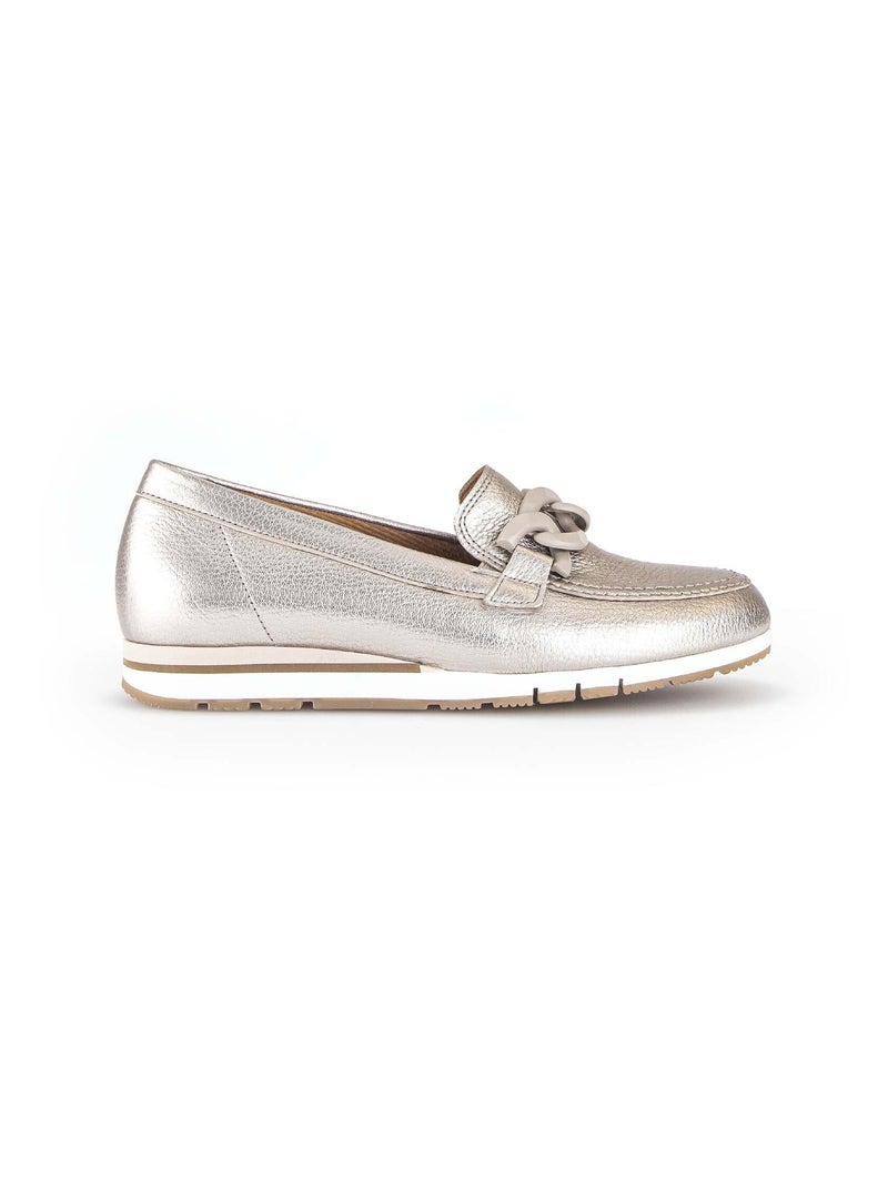 Ballerines  en cuir métallisé Doré/or - Kiabi