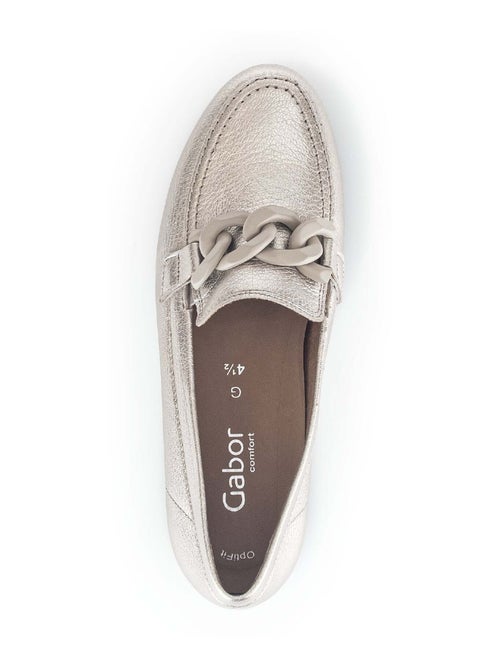 Ballerines  en cuir métallisé - Kiabi
