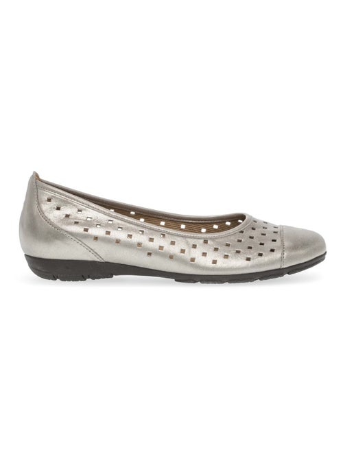Ballerines  en cuir métallisé - Kiabi