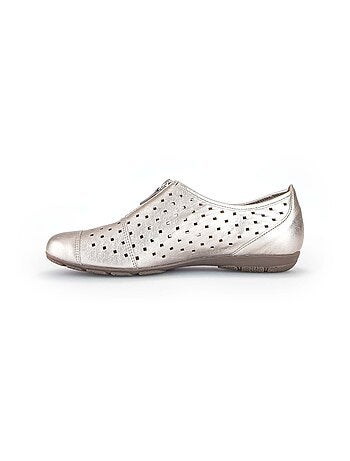 Ballerines en cuir métallisé