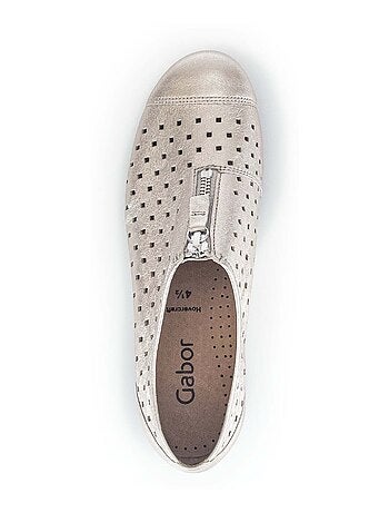 Ballerines en cuir métallisé