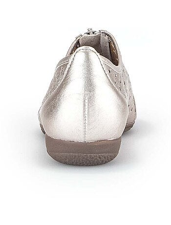 Ballerines en cuir métallisé