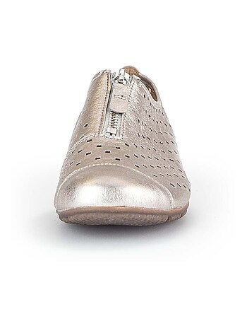 Ballerines en cuir métallisé
