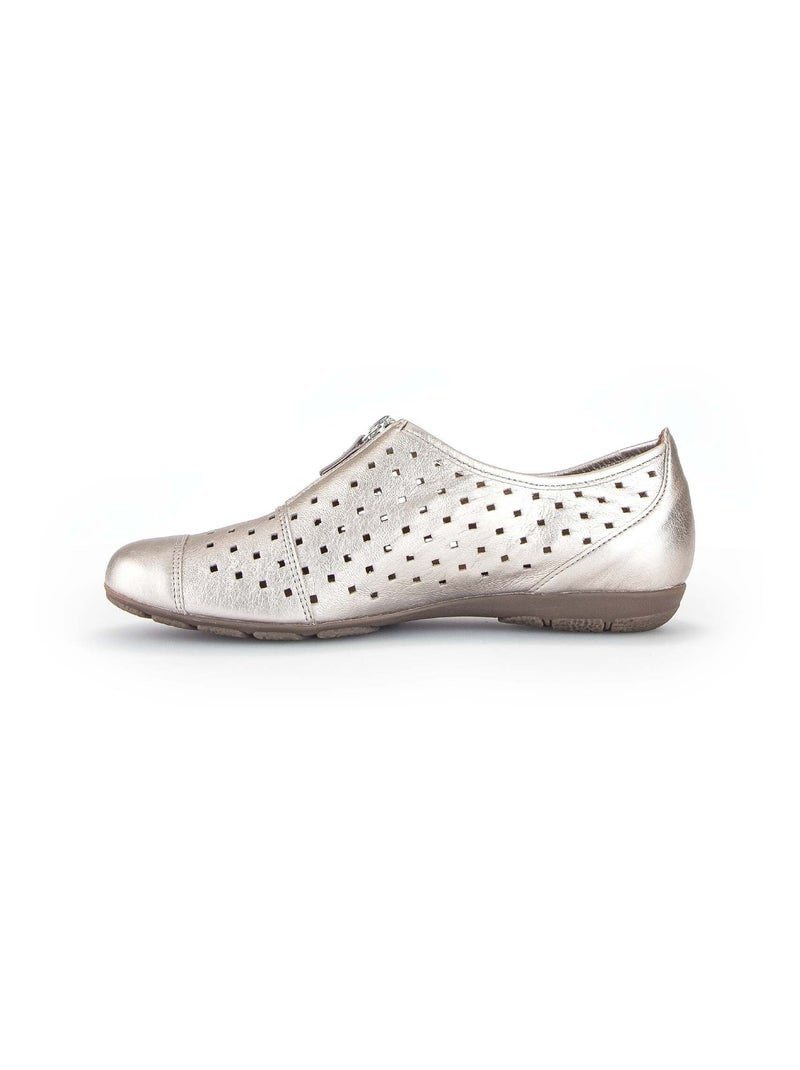 Ballerines  en cuir métallisé Doré/or - Kiabi