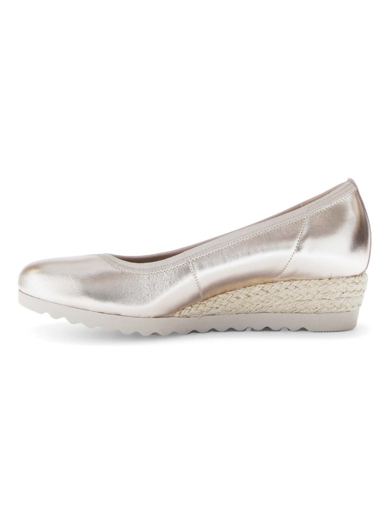 Ballerines  en cuir métallisé Doré/or - Kiabi