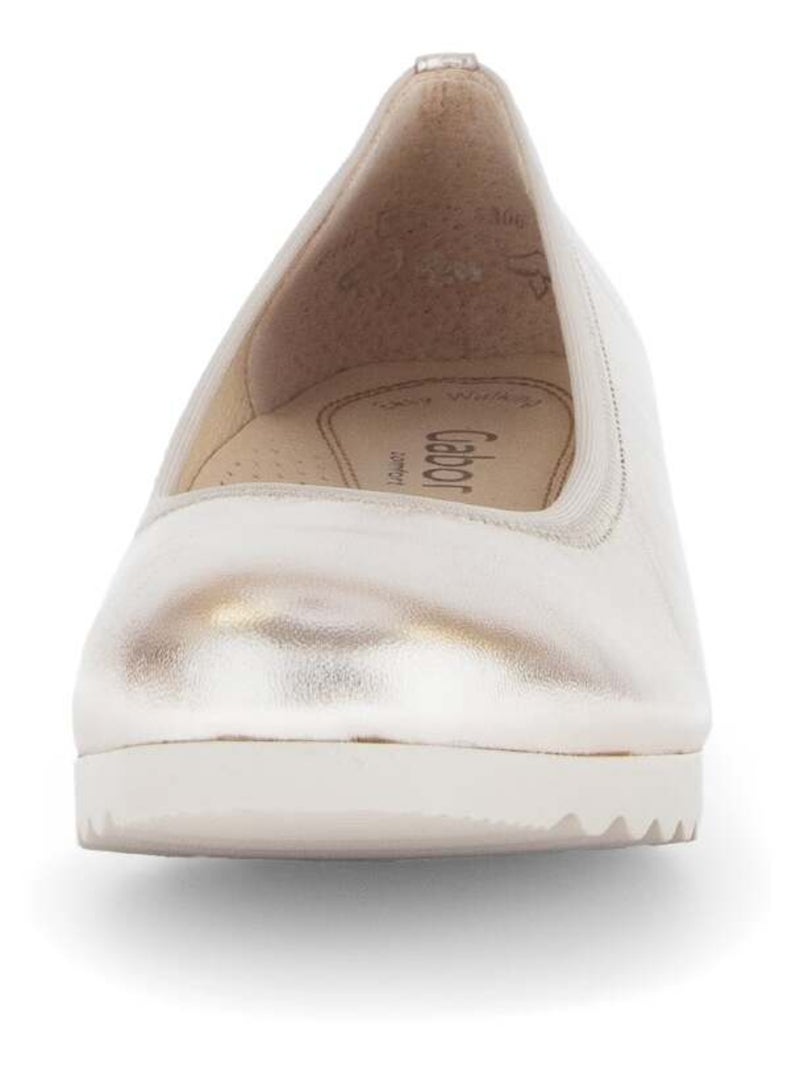 Ballerines  en cuir métallisé Doré/or - Kiabi