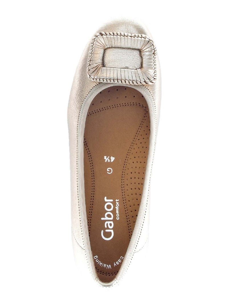 Ballerines  en cuir métallisé Doré/or - Kiabi