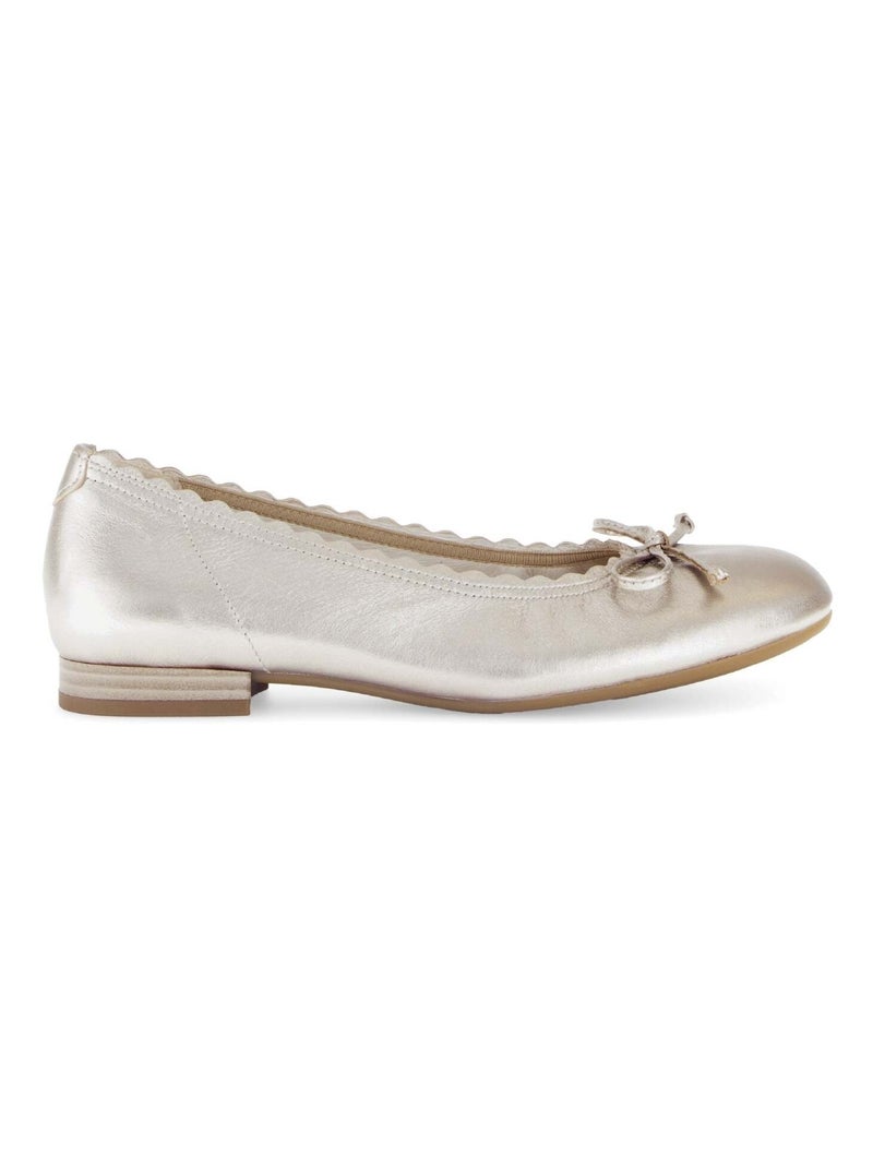 Ballerines  en cuir métallisé Doré/or - Kiabi
