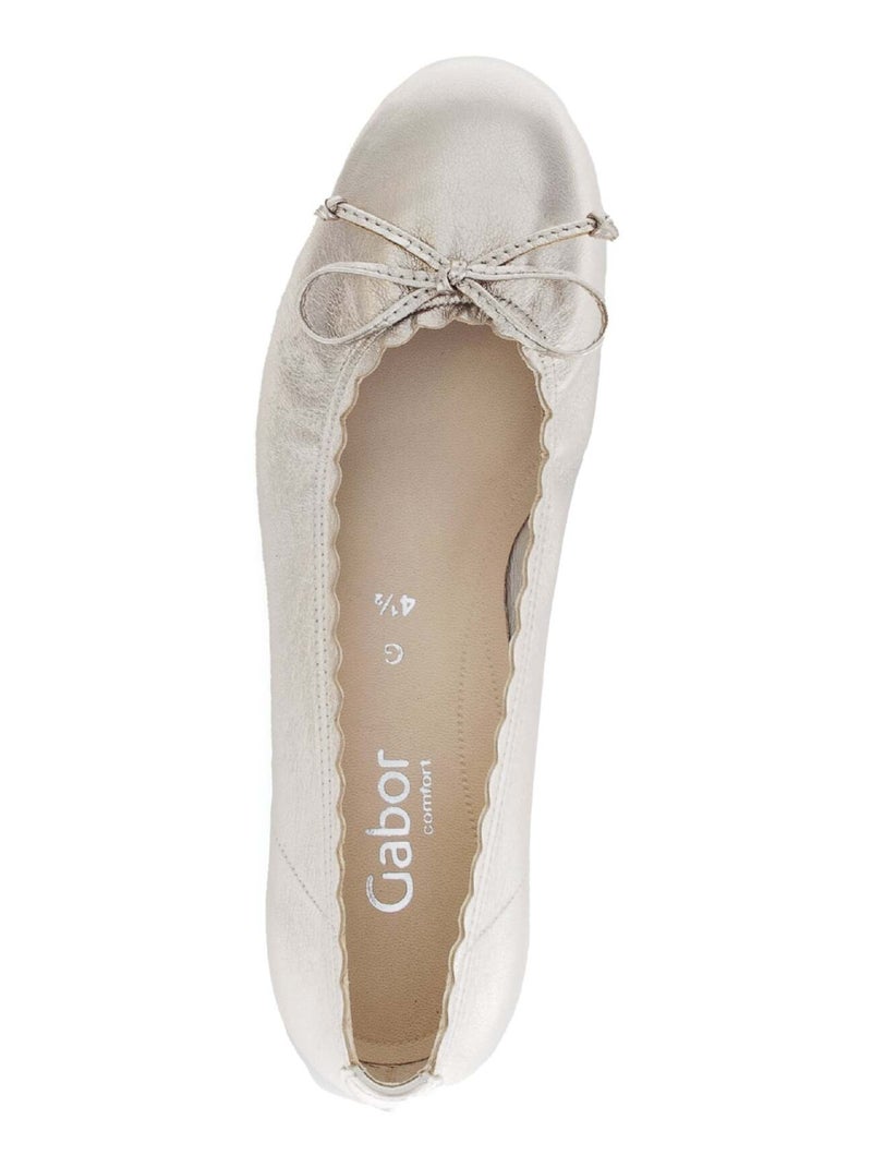 Ballerines  en cuir métallisé Doré/or - Kiabi