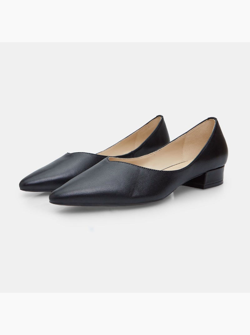 Ballerines en cuir Noir - Kiabi