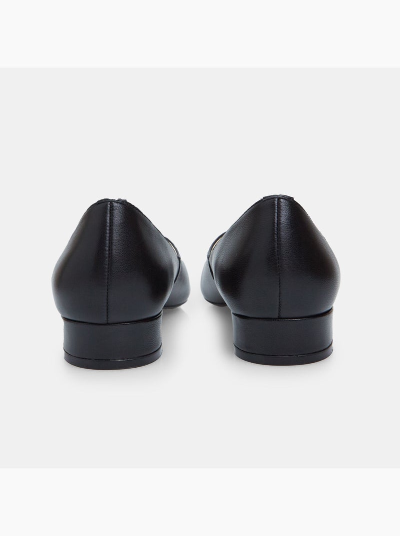 Ballerines en cuir Noir - Kiabi