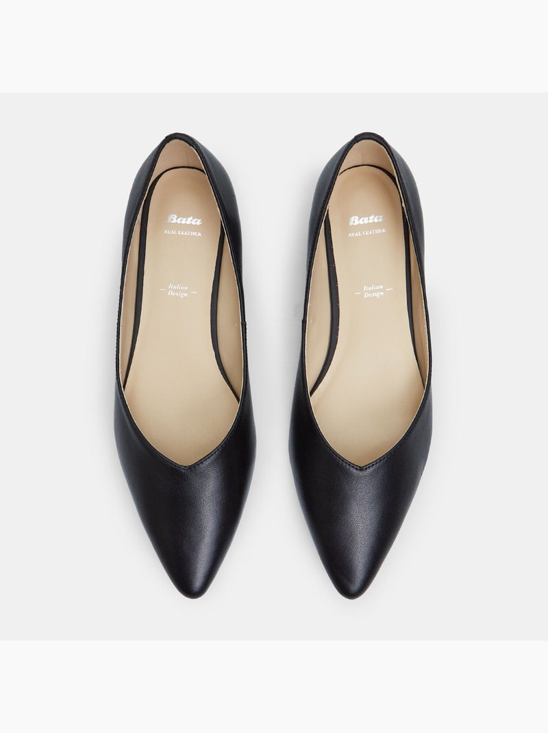 Ballerines en cuir Noir - Kiabi
