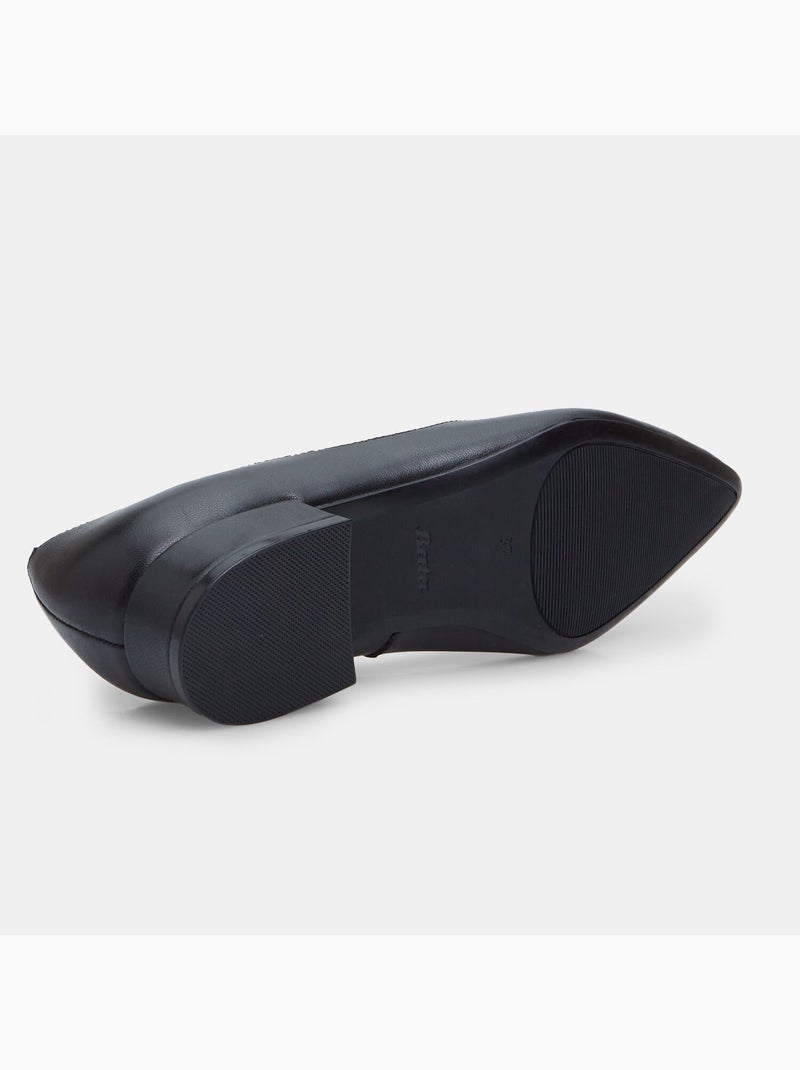 Ballerines en cuir Noir - Kiabi