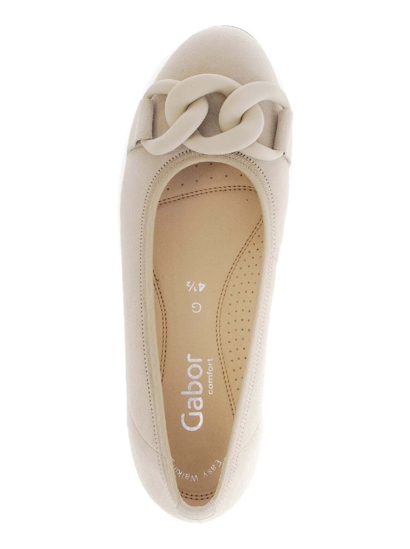 Ballerines  en cuir nubuck Beige - Kiabi