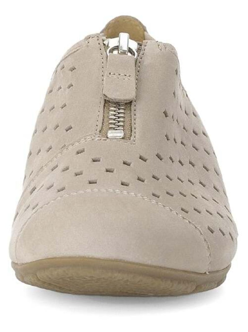 Ballerines  en cuir nubuck Beige - Kiabi