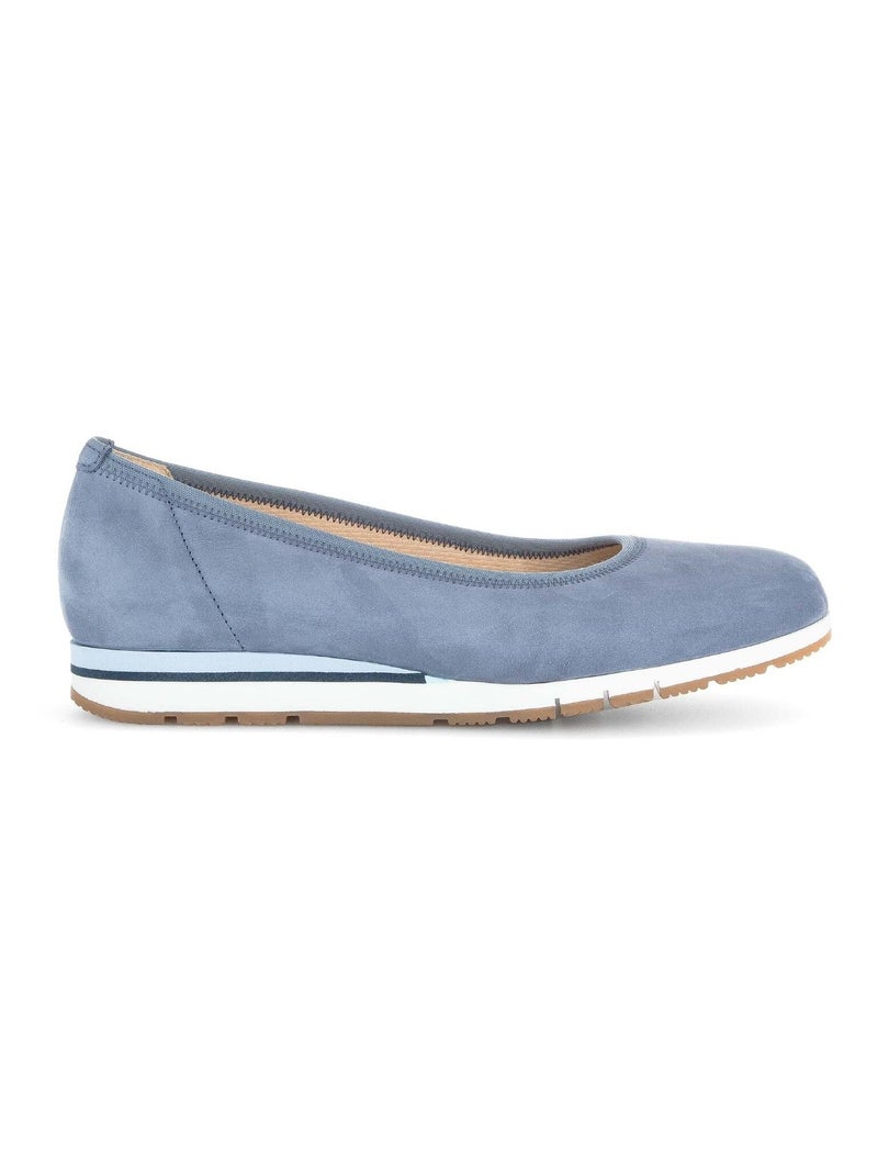 Ballerines  en cuir nubuck Bleu - Kiabi