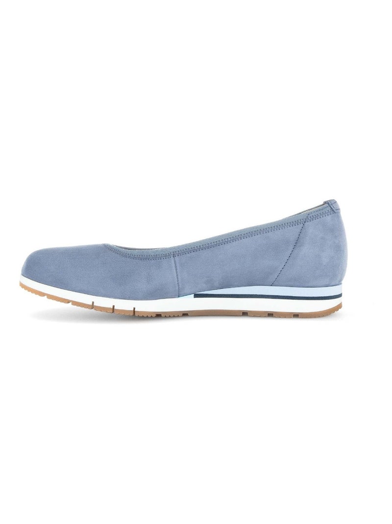 Ballerines  en cuir nubuck Bleu - Kiabi