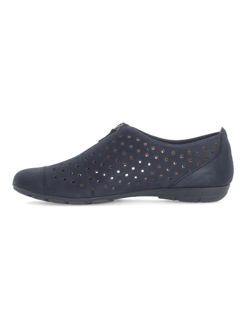 Ballerines  en cuir nubuck Bleu - Kiabi
