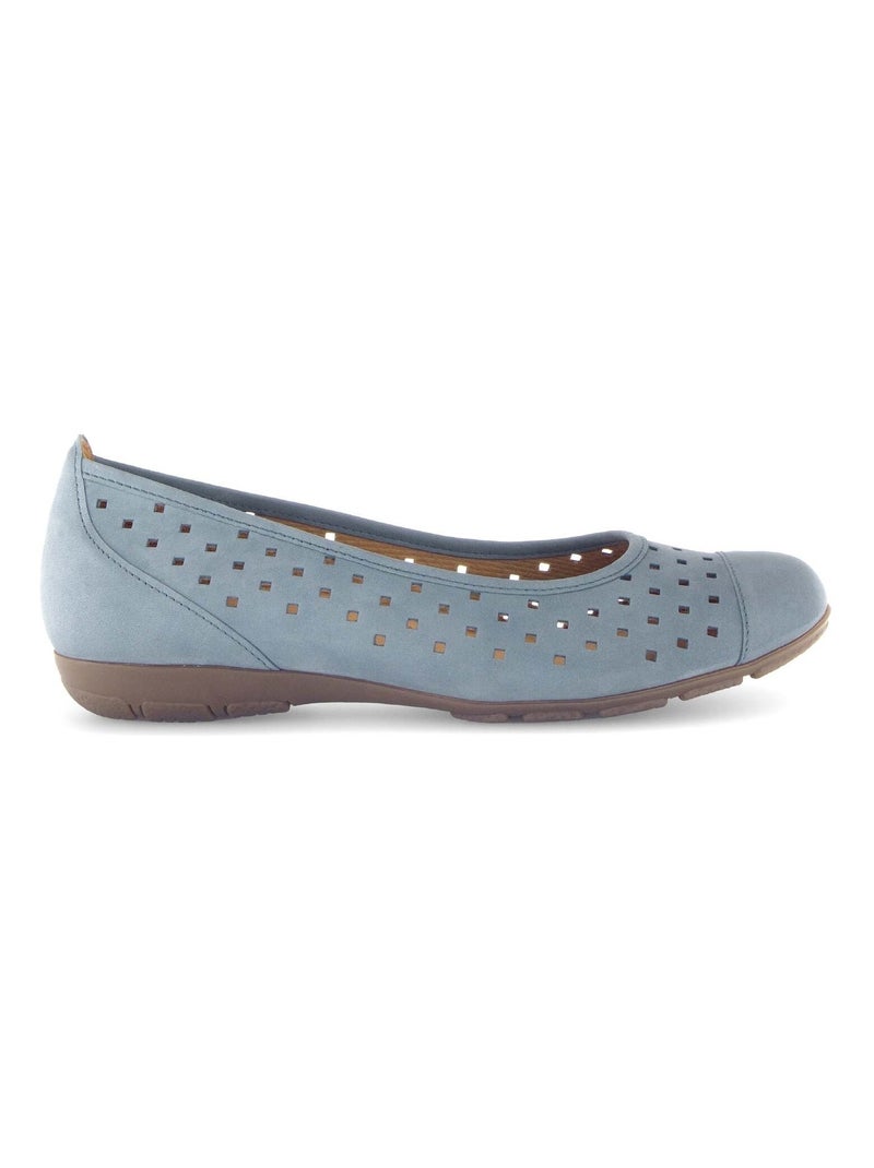 Ballerines  en cuir nubuck Bleu - Kiabi