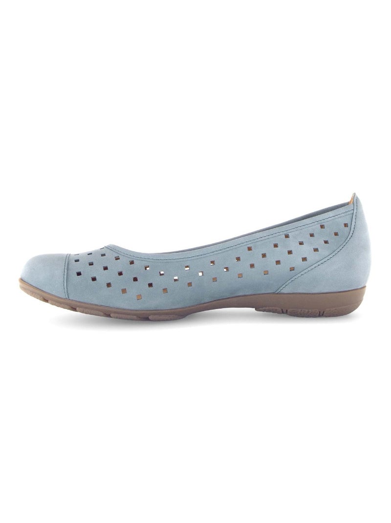 Ballerines  en cuir nubuck Bleu - Kiabi