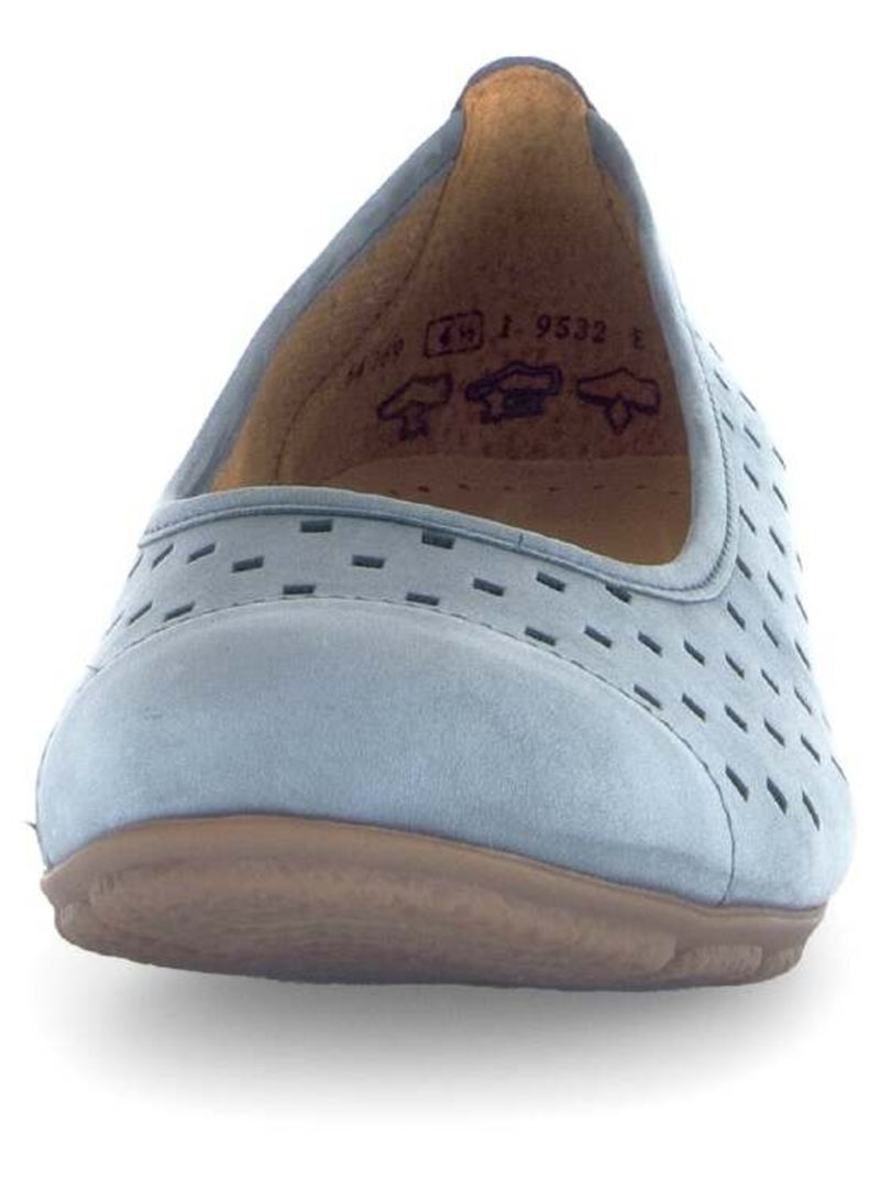 Ballerines  en cuir nubuck Bleu - Kiabi