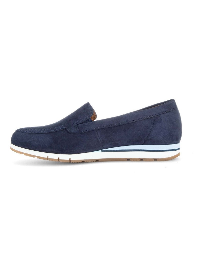 Ballerines  en cuir nubuck Bleu - Kiabi