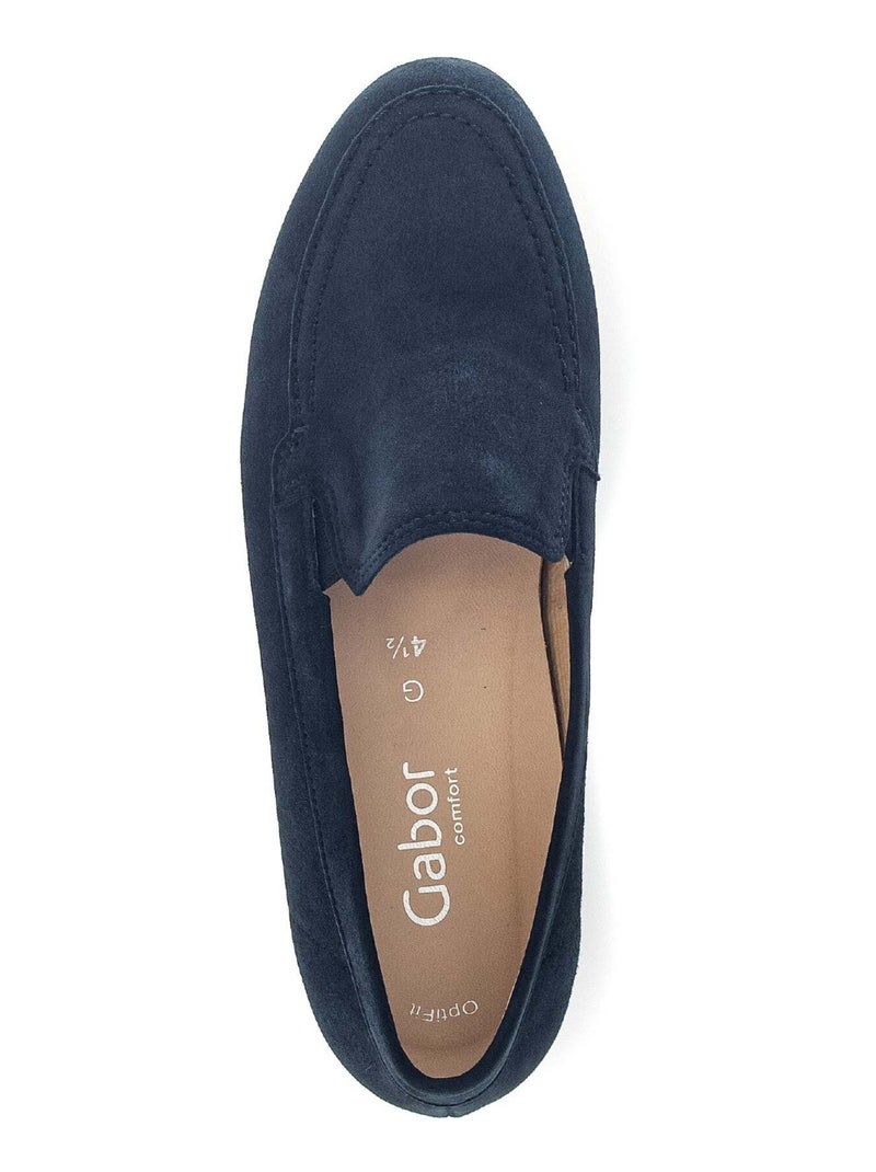 Ballerines  en cuir nubuck Bleu - Kiabi