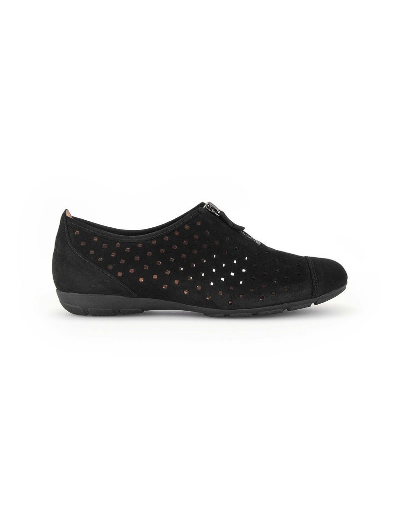 Ballerines  en cuir nubuck Noir - Kiabi