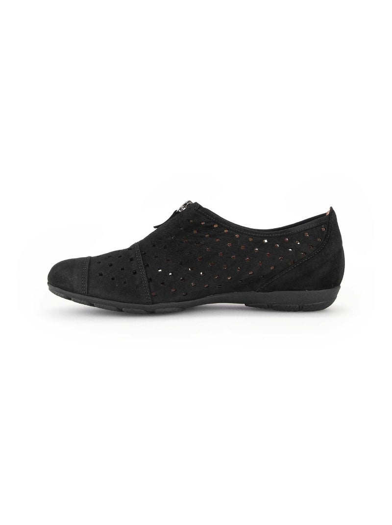 Ballerines  en cuir nubuck Noir - Kiabi