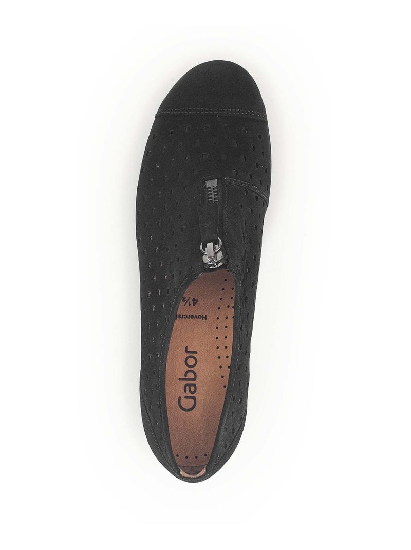 Ballerines  en cuir nubuck Noir - Kiabi