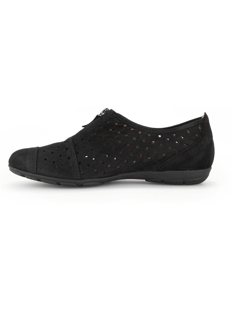 Ballerines  en cuir nubuck Noir Noir - Kiabi