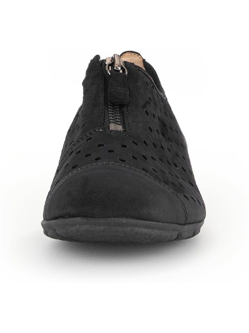 Ballerines  en cuir nubuck Noir Noir - Kiabi